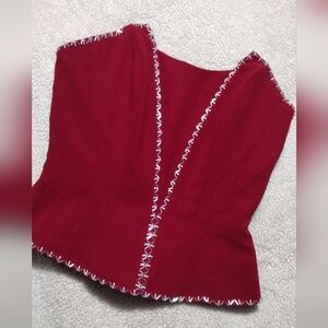Dark Red Elegant Corset Top
